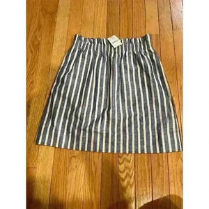 J. Crew Women's A-Line Knee Length Skirt Size 0 Blue Striped